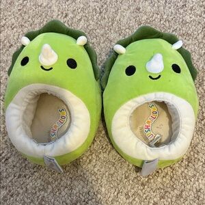Squishmallows Lime Green Dinosaur Slippers